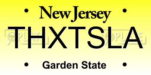 THXTSLA New Jersey License Plate