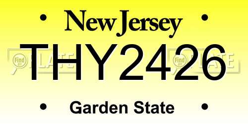 THY2426 New Jersey License Plate