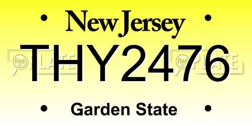 THY2476 New Jersey License Plate
