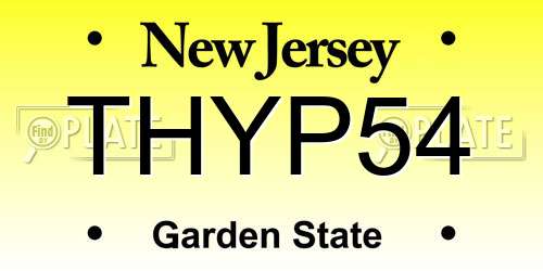 THYP54 New Jersey License Plate