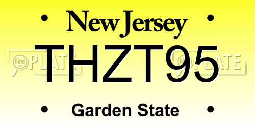 THZT95 New Jersey License Plate