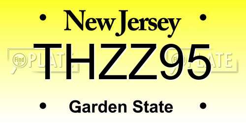 THZZ95 New Jersey License Plate