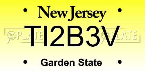 TI2B3V New Jersey License Plate