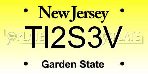 TI2S3V New Jersey License Plate