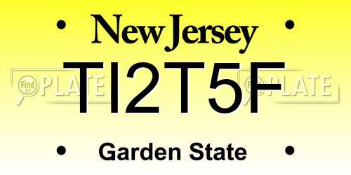 TI2T5F New Jersey License Plate