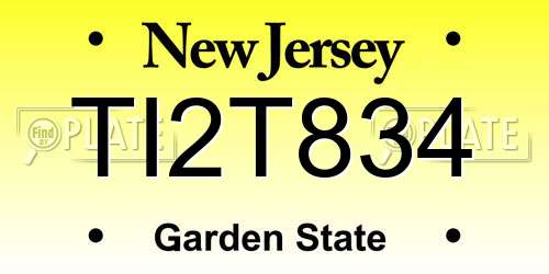 TI2T834 New Jersey License Plate
