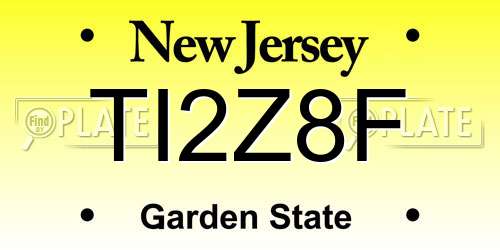 TI2Z8F New Jersey License Plate