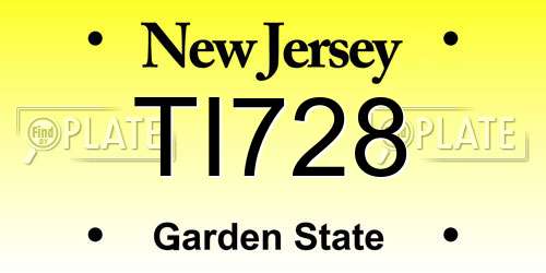 TI728 New Jersey License Plate