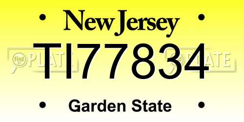 TI77834 New Jersey License Plate