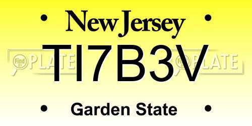 TI7B3V New Jersey License Plate