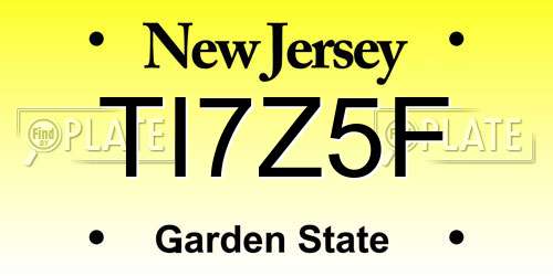 TI7Z5F New Jersey License Plate