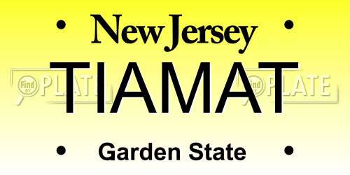 TIAMAT New Jersey License Plate