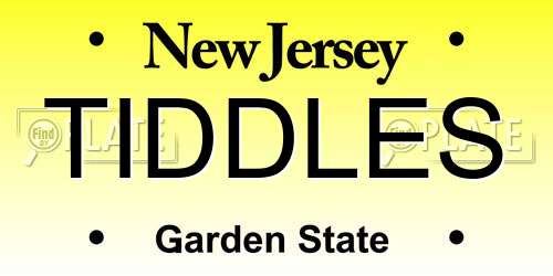 TIDDLES New Jersey License Plate