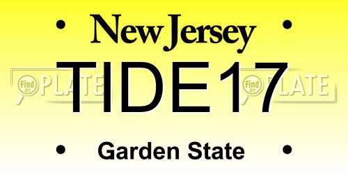 TIDE17 New Jersey License Plate