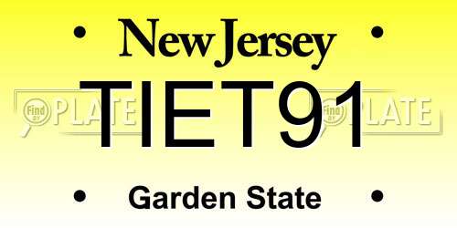 TIET91 New Jersey License Plate