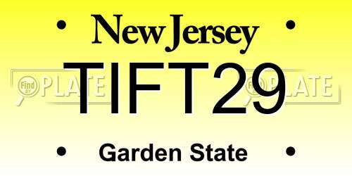 TIFT29 New Jersey License Plate