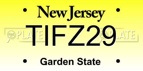 TIFZ29 New Jersey License Plate