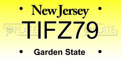 TIFZ79 New Jersey License Plate