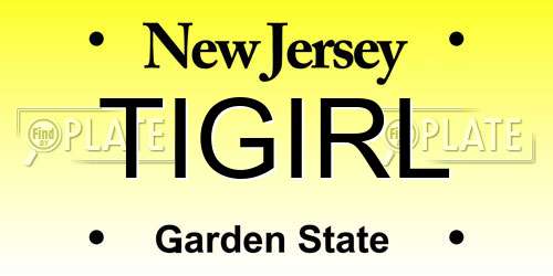 TIGIRL New Jersey License Plate