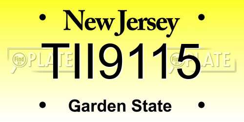 TII9115 New Jersey License Plate