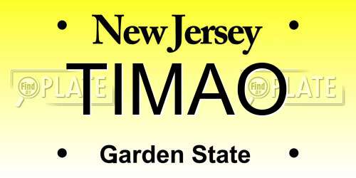 TIMAO New Jersey License Plate