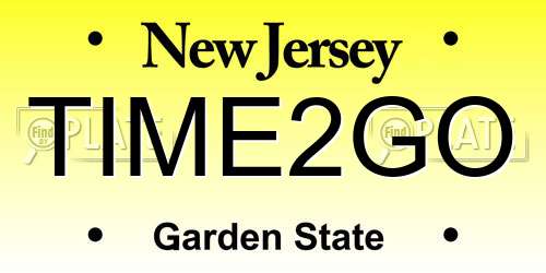 TIME2GO New Jersey License Plate