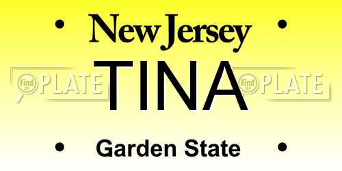 TINA New Jersey License Plate