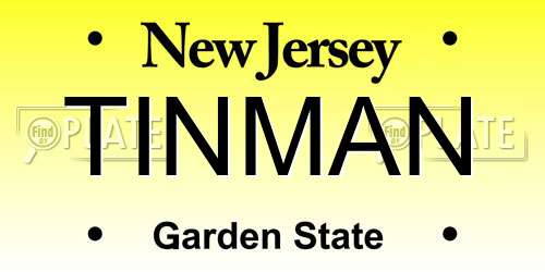 TINMAN New Jersey License Plate