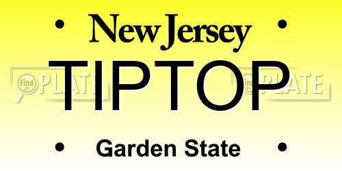 TIPTOP New Jersey License Plate