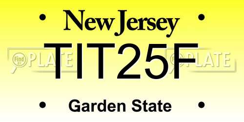 TIT25F New Jersey License Plate