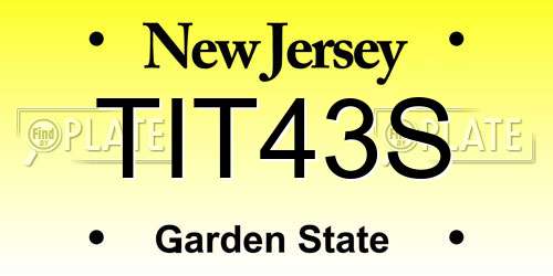 TIT43S New Jersey License Plate