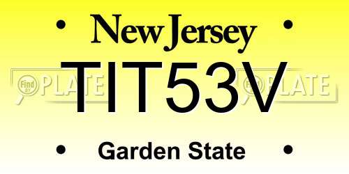 TIT53V New Jersey License Plate