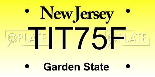 TIT75F New Jersey License Plate