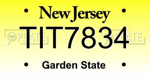 TIT7834 New Jersey License Plate