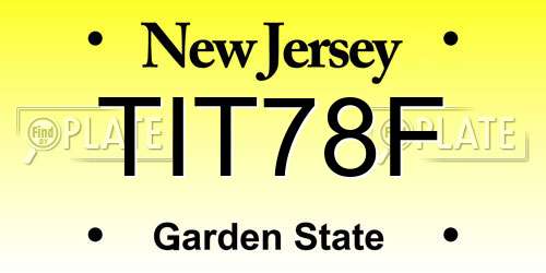 TIT78F New Jersey License Plate