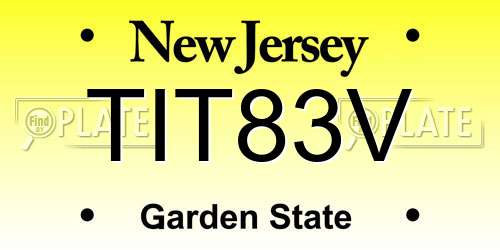 TIT83V New Jersey License Plate