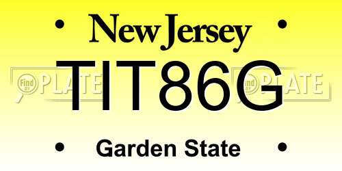 TIT86G New Jersey License Plate