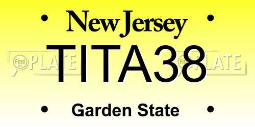 TITA38 New Jersey License Plate