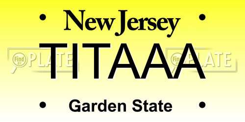 TITAAA New Jersey License Plate