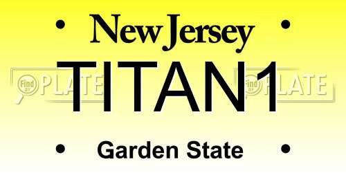 TITAN1 New Jersey License Plate