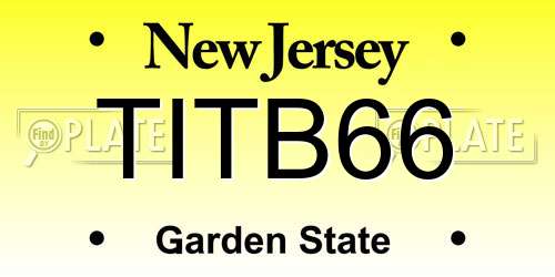 TITB66 New Jersey License Plate