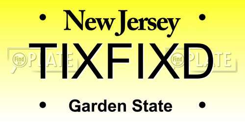 TIXFIXD New Jersey License Plate