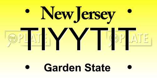 TIYYTIT New Jersey License Plate