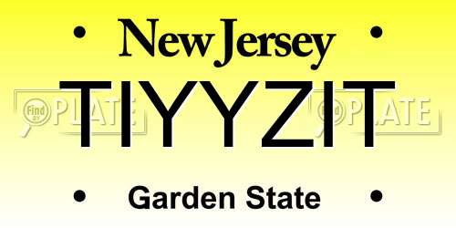 TIYYZIT New Jersey License Plate