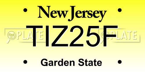 TIZ25F New Jersey License Plate