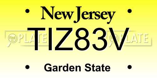 TIZ83V New Jersey License Plate