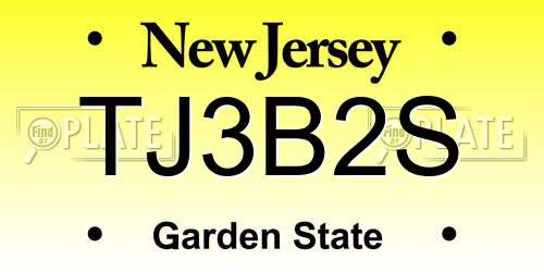 TJ3B2S New Jersey License Plate