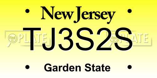 TJ3S2S New Jersey License Plate