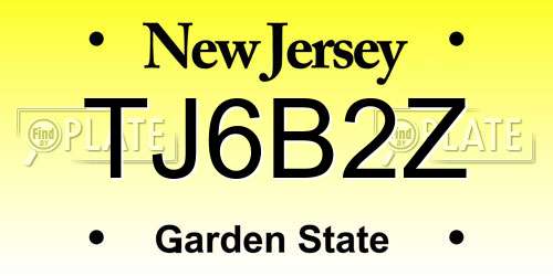 TJ6B2Z New Jersey License Plate