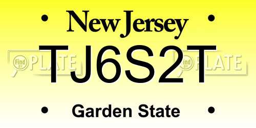 TJ6S2T New Jersey License Plate
